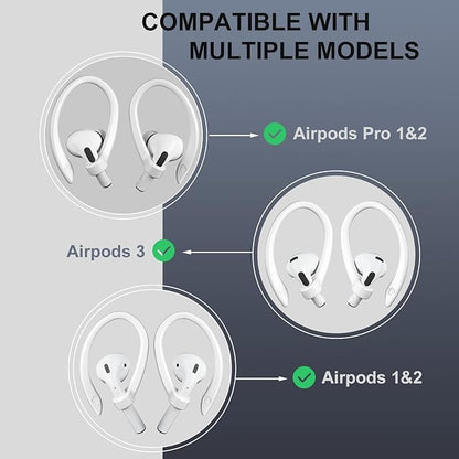 2 Pairs AirPods Ear Hooks for AirPods Pro 2, AirPods Pro, AirPods 4, 2 & 1
