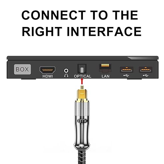 EMK 24K Gold-Plated Optical Audio Cable