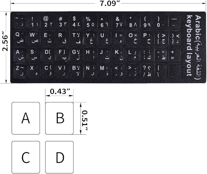 2PCS Arabic-English Keyboard Stickers