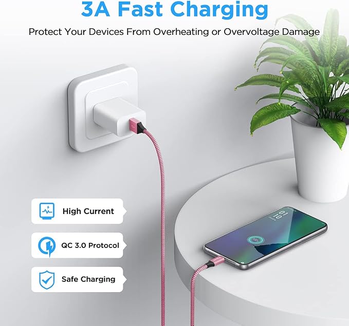 etguuds 6.6ft USB A to USB C Cable 3A Fast Charging,