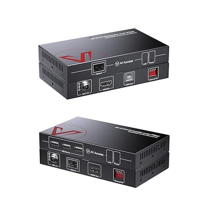 AV Access 4K HDMI Fiber KVM Extender Over IP, Zero Latency, 3xUSB 2.0 Ports
