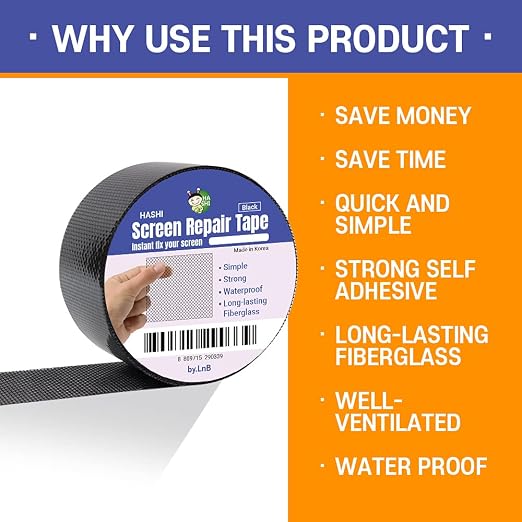 HA SHI Screen Repair Kit for Windows or Doors 3-Layer Strong Adhesive Tape