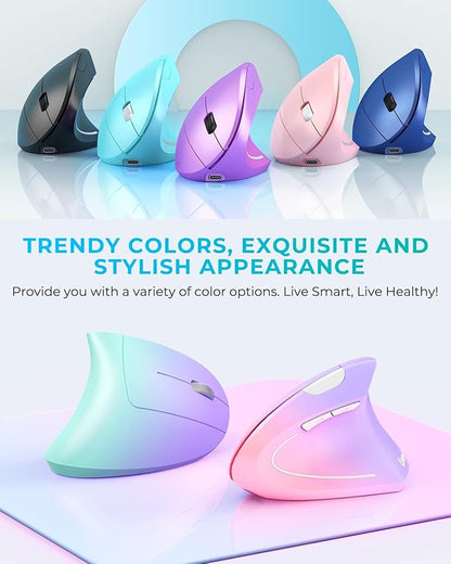 Lekvey Ergonomic Mouse, Vertical Wireless Mouse, Rechargeable 2.4G Optical