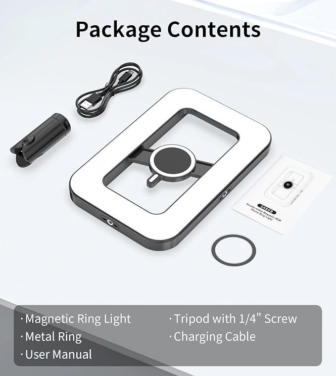 Double-Sided Magnetic Phone Ring Light