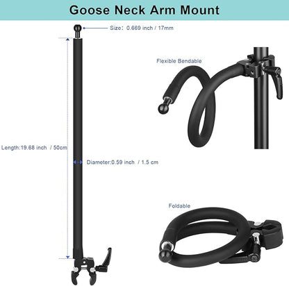 Gooseneck Phone Holder for Mic Stand/Music Stand/Stroller/Treadmill/Spin