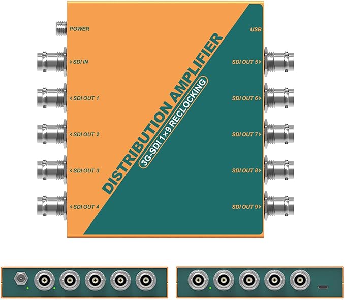 AVMATRIX SDI Splitter 1×9 Distribution Amplifier 3G/ HD/SD Supported DVB-ASI