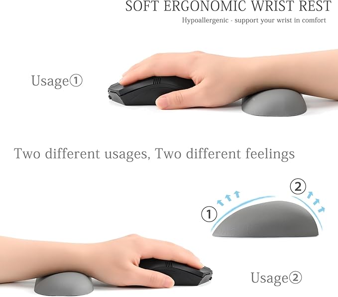 UnivoColors Design-Wave Wrist Rest, Artificial Sheepskin+Memory
