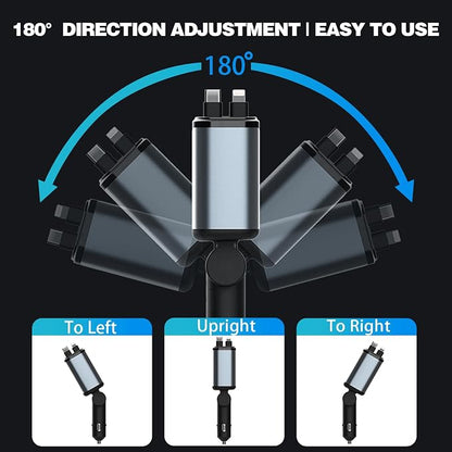 Starlight Retractable Car Charger, 66W Fast Car Chargers Adapter 4 in 1