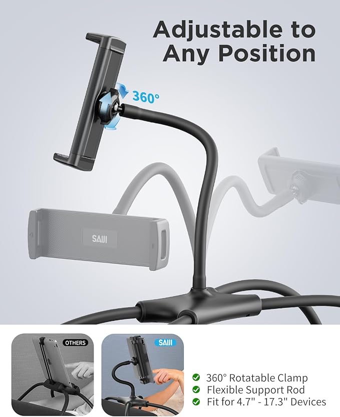 SAIJI iPad Stand, Adjustable Ergonomic Tablet Holder