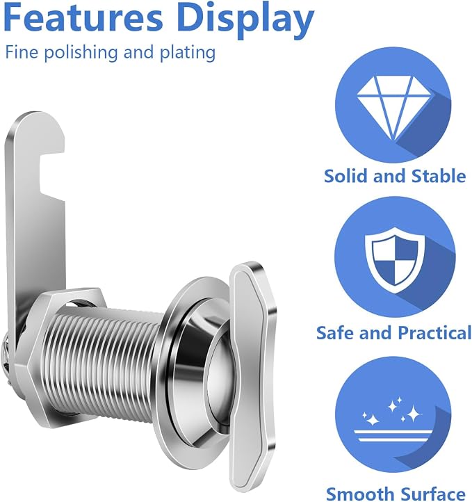 Thumb Operated Offset Cam Lock, 1-1/8” Cylinder Fits on 7/8” Max Door Thickness