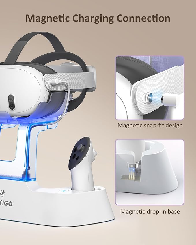 NexiGo Enhanced Charging Dock for Meta Quest 3 and 3S,