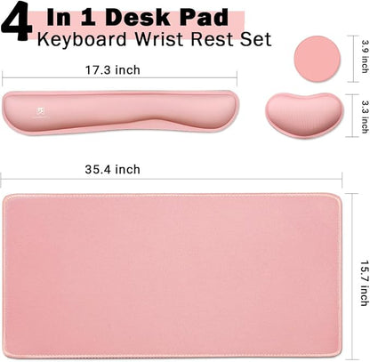 4-in-1 Large Gaming Mouse Pad, Keyboard Wrist Rest Pad & Wrist Support Mousepad
