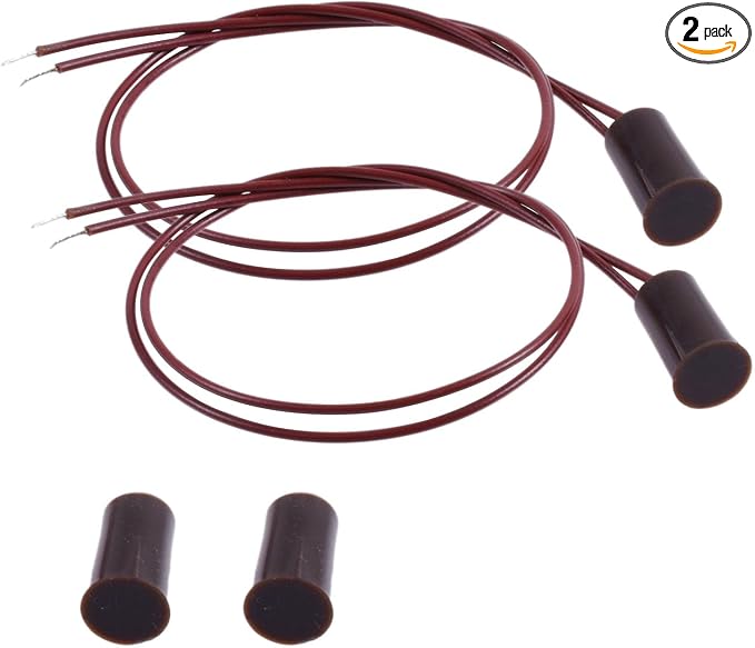 2PCS Recessed Wired Security Window Door Contact Sensor, Normally Closed NC