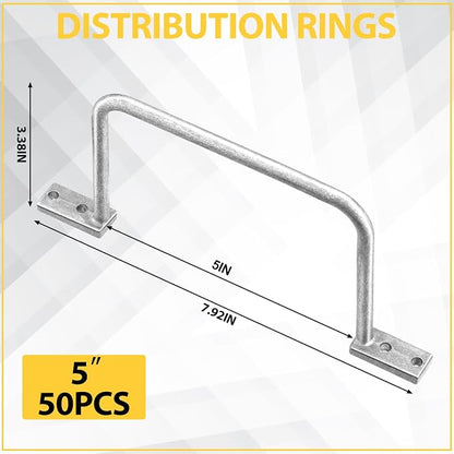 50 Pcs Distribution Rings Aluminum D Ring