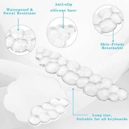 Gel Cloud Keyboard and Mouse Wrist Rest, Cute Wrist Support and Arm Support Rest