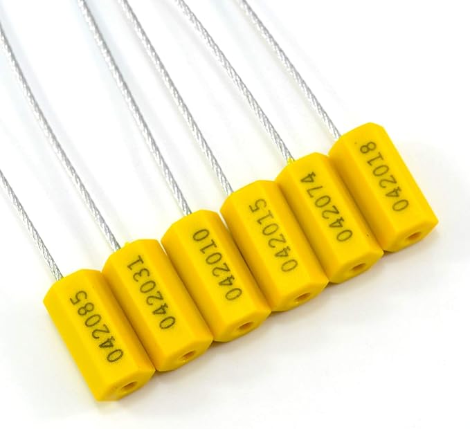 1000PCS Yellow Steel Cable Seal Metal Security Shipping Seal Numbered Truck