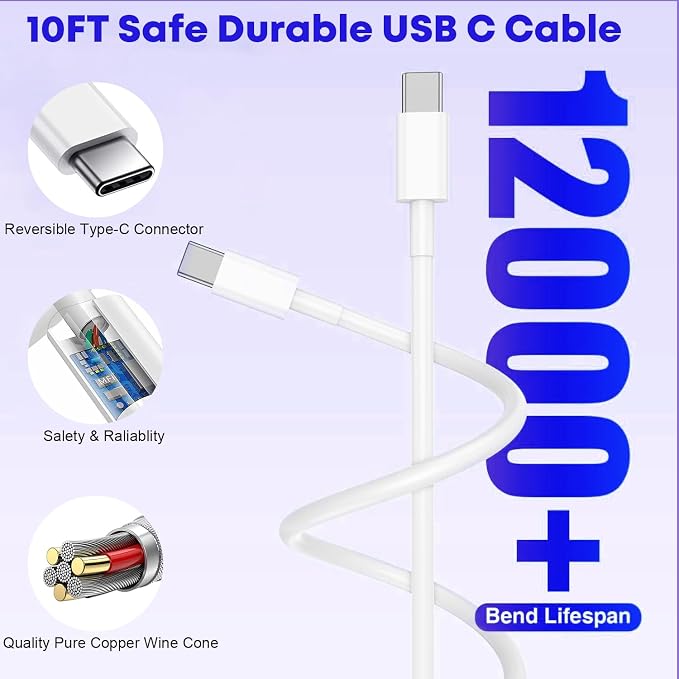 Fast Charger for iPhone 16/15 Charger, 10FT Extra Long Fast Charging 3Pack