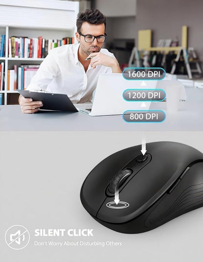 Trueque Wireless Mouse for Laptop, 2.4GHz Ergonomic Computer Mouse