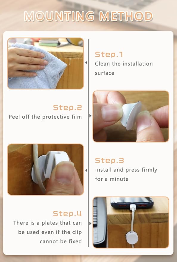 Maveek 5 Sets Magnetic Cable Management Clips