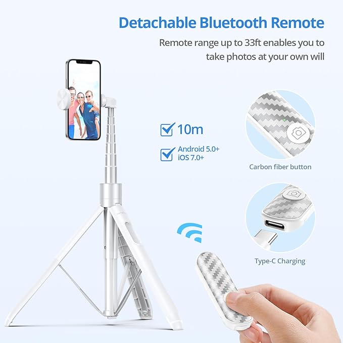 ATUMTEK 60" Selfie Stick Tripod, All in One Extendable Phone Tripod Stand