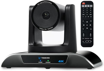 TONGVEO 4K PTZ Camera with AI-Powered Auto-Tracking 5X Digital Zoom USB 3.0