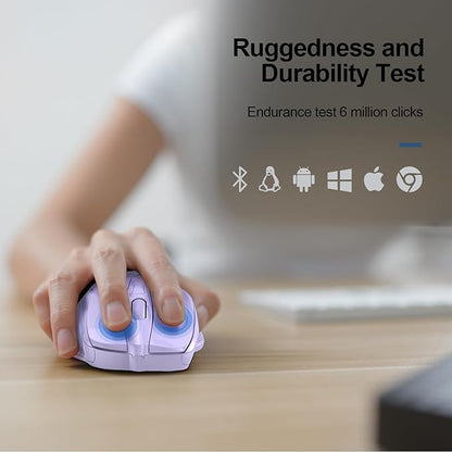 TECKNET Wireless Mouse Silent 4800 DPI Computer USB A & Bluetooth Mouse 6