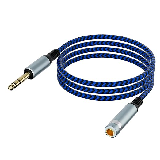 LDKCOK 1/4 inch TRS Extension Cable 3ft, 1/4" Male to Female Stereo Headphone