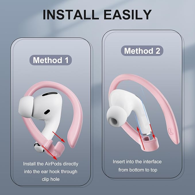 2 Pairs AirPods Ear Hooks for AirPods Pro 2, AirPods Pro, AirPods 4, 2 & 1