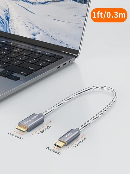 CableCreation 1FT USB C to Micro B Cable, 10Gbps Speed External Hard Drive