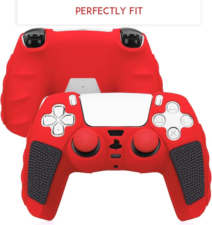 SIKEMAY Anti-Slip PS5 Controller Skin, Soft Thicken Non-Slip Studded Silicone