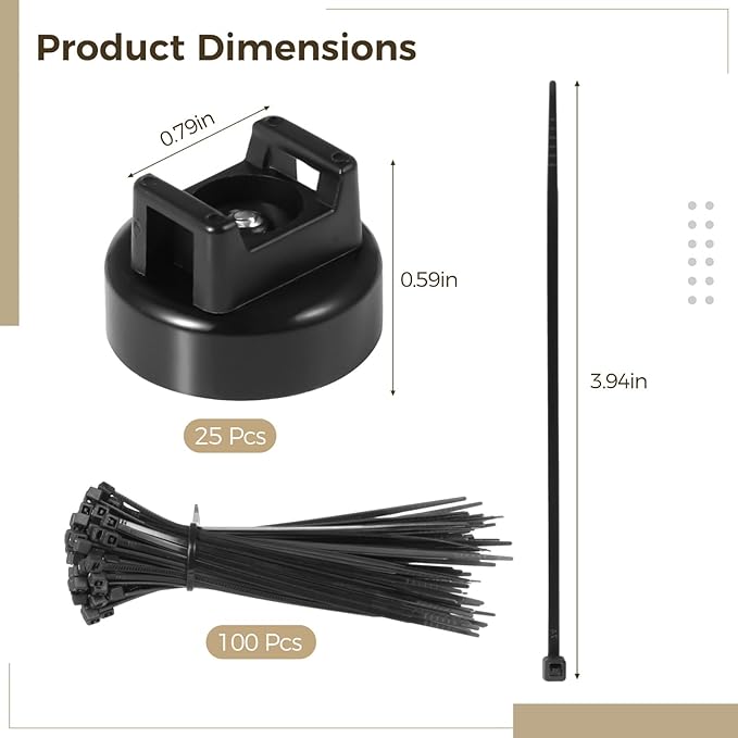Magnetic Cable Zip Tie Mounts, Wire Management Bases