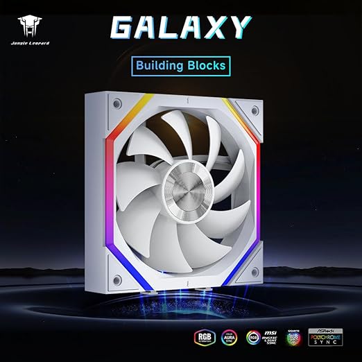 Jungle Leopard Galaxy 120mm PC Case Fan, ARGB and PWM Cooling Fans PC, Axle