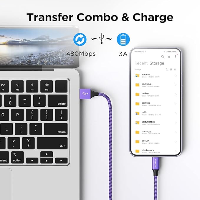etguuds 6.6ft USB A to USB C Cable 3A Fast Charging,