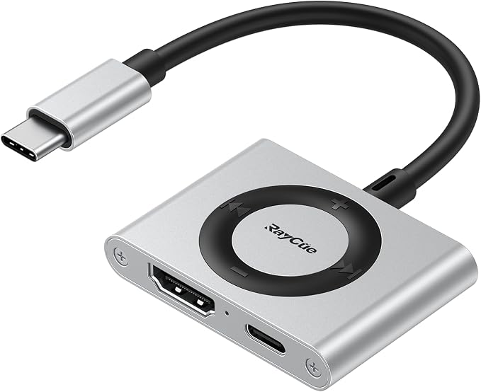 RayCue 2-in-1 USB C Hub, USB C to HDMI Adapter