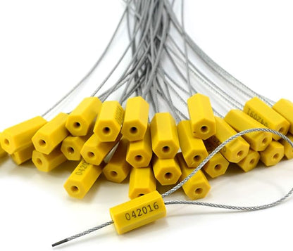 1000PCS Yellow Steel Cable Seal Metal Security Shipping Seal Numbered Truck