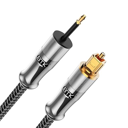 EMK 24K Gold-Plated Toslink to Mini Toslink Cable