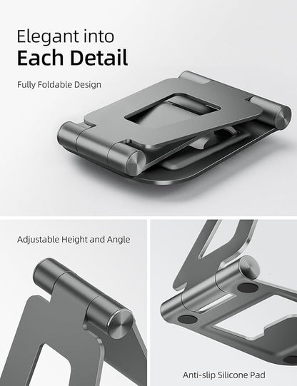 Nulaxy Aluminum Dual Foldable iPad Stand, Fully Adjustable Desktop Tablet Holder