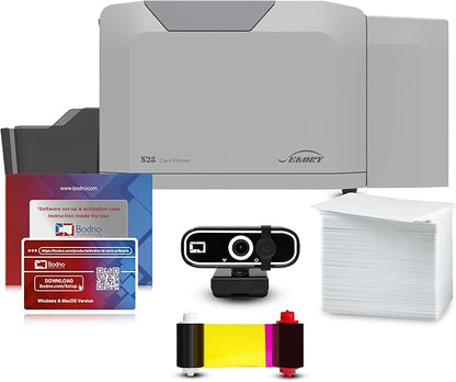 Bodno Seaory S28 Dual Sided ID Card Printer & Complete Supplies Package ID