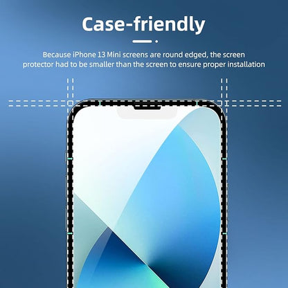 NEW'C 3 Pack Designed for iPhone 13 Mini Screen Protector, Enhanced Tempered