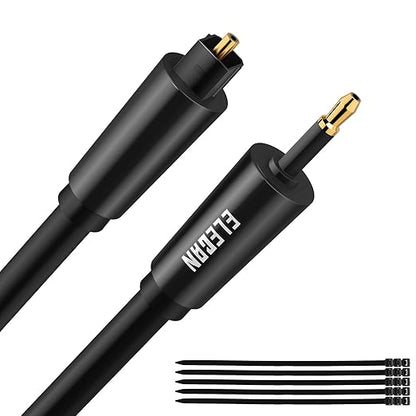 Elecan Mini Toslink to Toslink Digital Optical S/PDIF Audio Cable 8 Ft