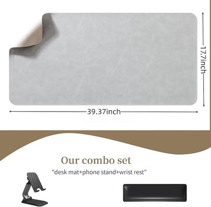 Leather Desk pad for Computer and laptops, Large Mouse pad and Keyboard mat