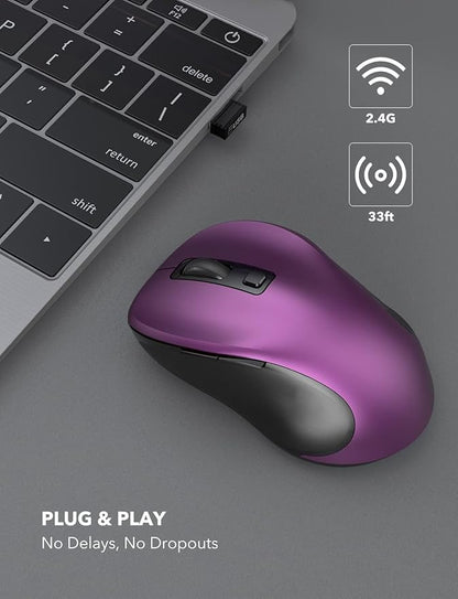 Trueque Wireless Mouse for Laptop, 2.4GHz Ergonomic Computer Mouse