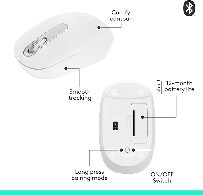 Logitech M196 Bluetooth Wireless Mouse, Compact and Portable Mouse