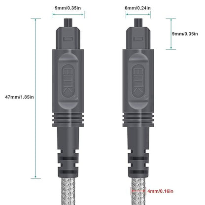 EMK Digital Optical Audio Cable Fiber Optical Toslink Cable SPDIF Audio Cable