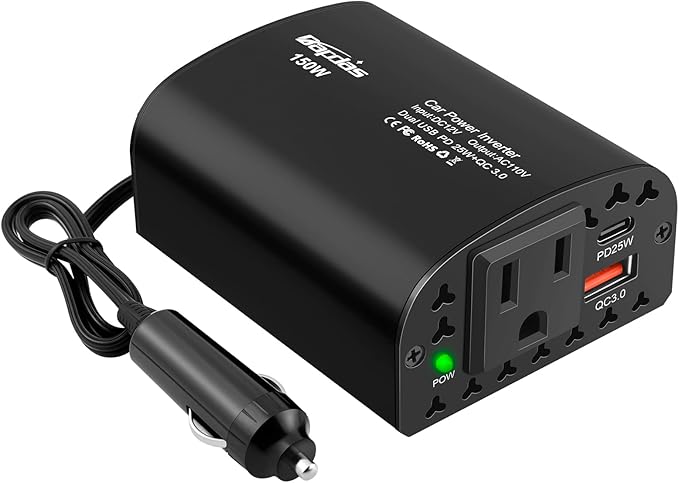 150W Car Power Inverter DC 12V to 110V AC Car Outlet Adapter