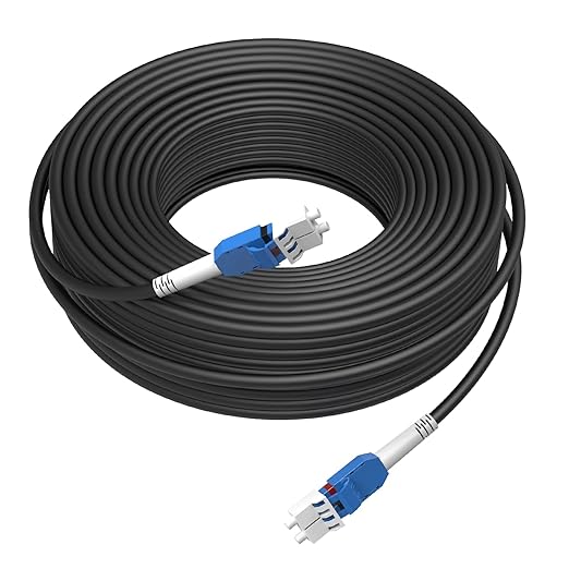 3M/10FT LC to LC Armored Outdoor Fiber Optic Cable, Single Mode Duplex 9/125μm