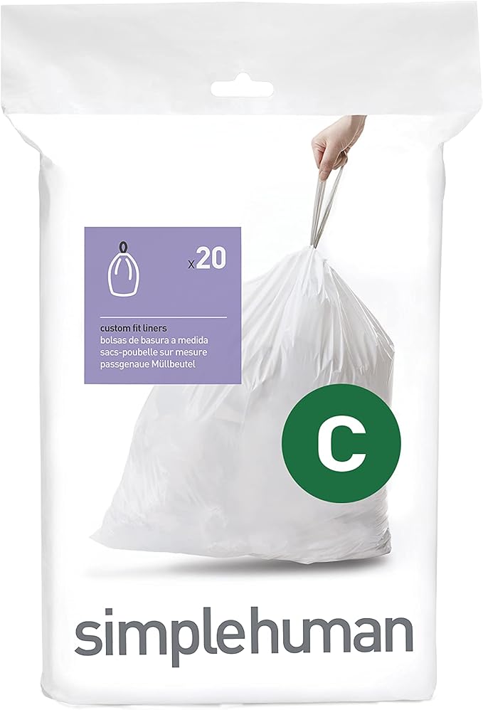 simplehuman Code C Custom Fit Drawstring Trash Bags in Dispenser Packs