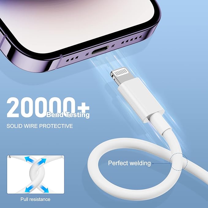 3Pack for iPhone Charging Cable 0.3M-Lightning to USB Cable Wire