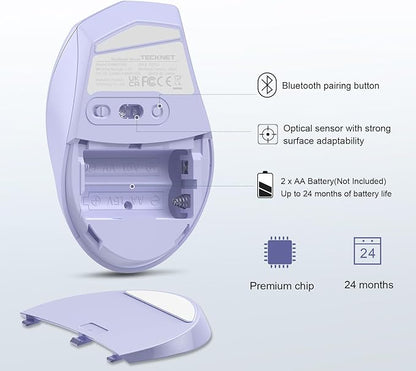 TECKNET Bluetooth Mouse, 4800 DPI Wireless Mouse, 2-Year Battery 6 Adjustable