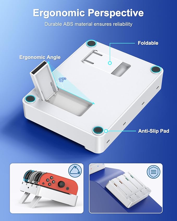 Charger for Nintendo Switch 2 and Switch 1 Controller, Horizontal Charging Dock